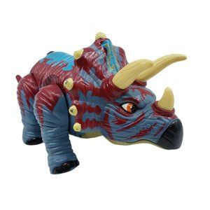 Fisher Price Mattel Trample the Triceratops Dinosaur Toy 2006 TESTED/WORKS